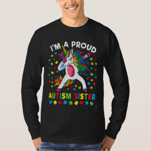 Autism Awareness Dabbing Unicorn Girl Proud Autism T-Shirt