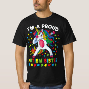 Autism Awareness Dabbing Unicorn Girl Proud Autism T-Shirt
