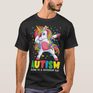 Autism Awareness Dabbing Unicorn Puzzle Piece Boy  T-Shirt