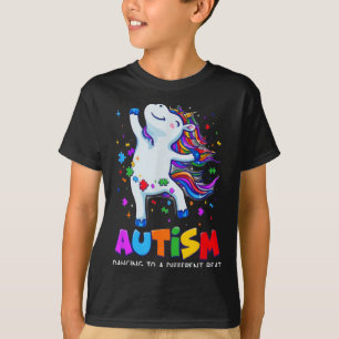 Autism Awareness Dabbing Unicorn Puzzle Piece Kids T-Shirt