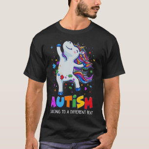 Autism Awareness Dabbing Unicorn Puzzle Piece Kids T-Shirt