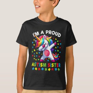 Autism Awareness Dabbing Unicorn Puzzle Pieces  T-Shirt