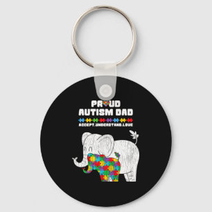 Autism Awareness Dad Accept Proud Autism Son Dad E Key Ring