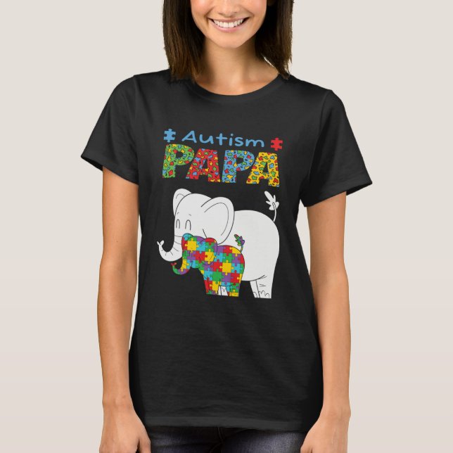 Autism Awareness Dad Father Autistic Kid Awareness T-Shirt (Front)