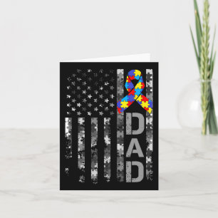 Autism Awareness Dad Usa Flag Fathers Day 1 Card