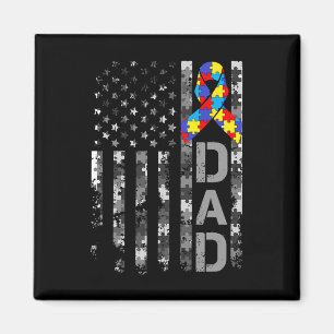 Autism Awareness Dad Usa Flag Fathers Day 1 Magnet