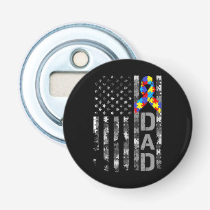 Autism Awareness Dad USA Flag Fathers day Bottle Opener