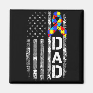 Autism awareness dad usa flag fathers day  magnet