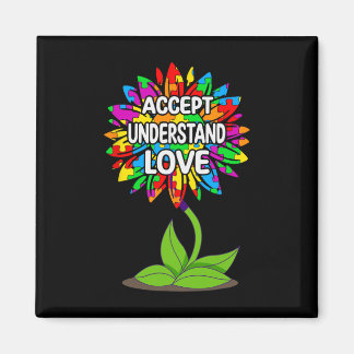 Autism Awareness Daisy Sunflower For Mom Men Kids  Magnet