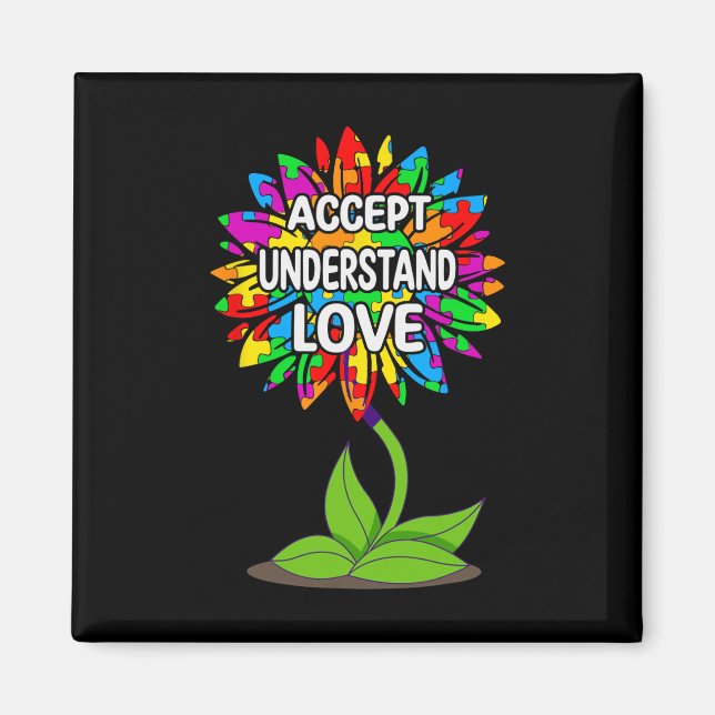 Autism Awareness Daisy Sunflower For Mom Men Kids  Magnet (Front)