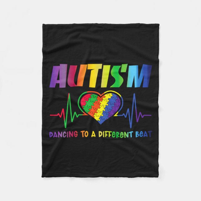 Autism Awareness Dancing To A Different Beat Autis Fleece Blanket (Front)