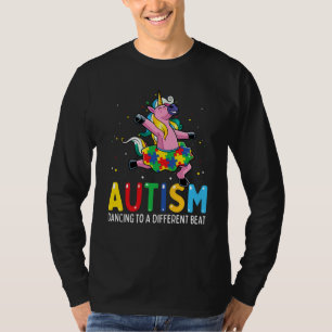 Autism Awareness Dancing Unicorn Puzzle Piece Kids T-Shirt