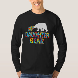 Autism Awareness Daughter Bear Puzzle Support Auti T-Shirt