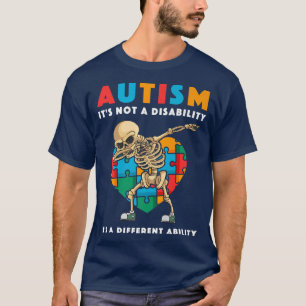 Autism Awareness Day Dabbing Skeleton Kids Design T-Shirt