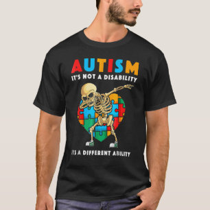 Autism Awareness Day Dabbing Skeleton Kids T-Shirt