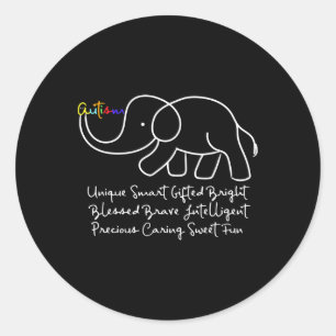 Autism Awareness Day Elephant Animal Autism Gift  Classic Round Sticker