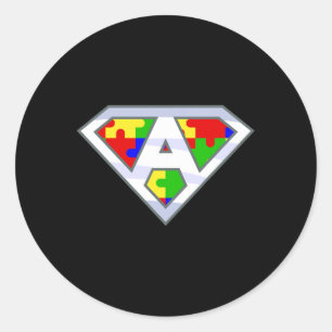 Autism Awareness Day Superhero  Classic Round Sticker
