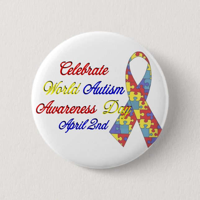 Autism Awareness Dayu 6 Cm Round Badge (Front)