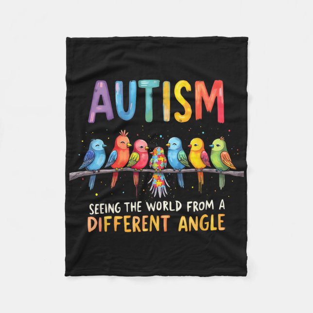 Autism Awareness Different Angle Neurodiversity De Fleece Blanket (Front)