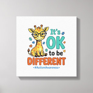 Autism Awareness Different Giraffe Vintage Shirt_1 Canvas Print