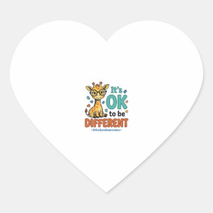 Autism Awareness Different Giraffe Vintage Shirt_1 Heart Sticker