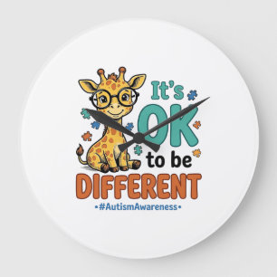 Autism Awareness Different Giraffe Vintage Shirt_1 Large Clock