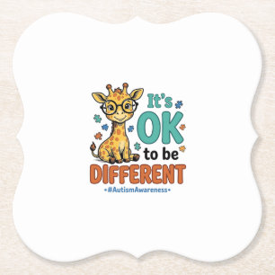 Autism Awareness Different Giraffe Vintage Shirt_1 Paper Coaster