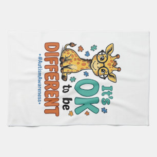 Autism Awareness Different Giraffe Vintage Shirt_1 Tea Towel