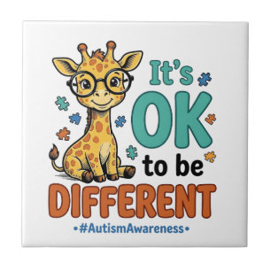 Autism Awareness Different Giraffe Vintage Shirt_1 Tile
