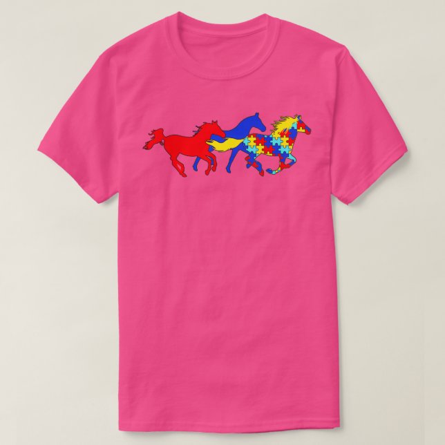 Autism Awareness Different Horses Horse Lover T-Shirt (Design Front)