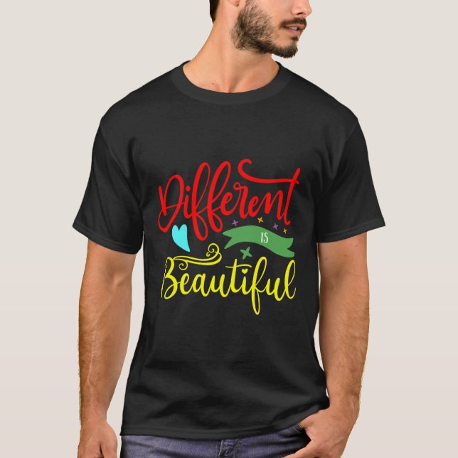 Autism Awareness Different Is Beautiful T-Shirt (Front)
