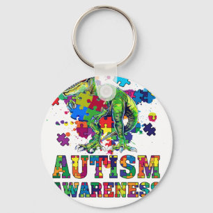 autism awareness dinosau key ring