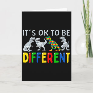 Autism Awareness Dinosaur Kid Boys It's Ok To Be D Card