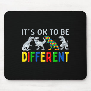Autism Awareness Dinosaur Kid Boys It's OK To Be D Mouse Pad