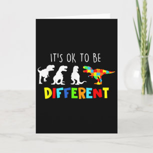 Autism Awareness Dinosaur Kid Boys Its Ok To Be Di Card