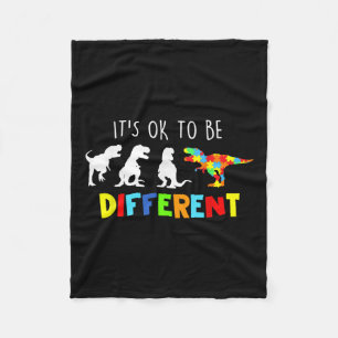 Autism Awareness Dinosaur Kid Boys Its Ok To Be Di Fleece Blanket