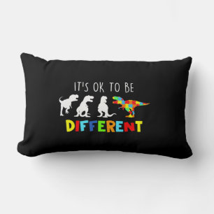 Autism Awareness Dinosaur Kid Boys Its Ok To Be Di Lumbar Cushion
