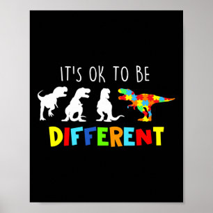 Autism Awareness Dinosaur Kid Boys Its Ok To Be Di Poster