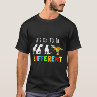 Autism Awareness Dinosaur Kid Boys Its Ok To Be Di T-Shirt