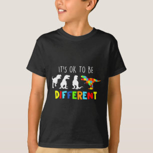 Autism Awareness Dinosaur Kid Boys Its Ok To Be Di T-Shirt