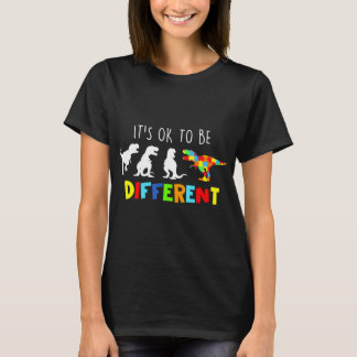Autism Awareness Dinosaur Kid Boys Its Ok To Be Di T-Shirt