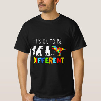 Autism Awareness Dinosaur Kid Boys Its Ok To Be Di T-Shirt