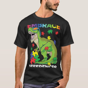 Autism Awareness Dinosaur Puzzle Piece Rawrsomely T-Shirt