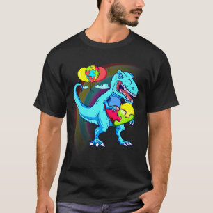 Autism Awareness Dinosaur Puzzle Rainbow Rex Activ T-Shirt