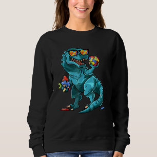 Autism Awareness Dinosaur Shirt T Rex Heart Puzzle