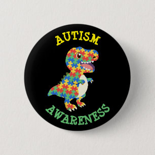Autism Awareness Dinosaurs 6 Cm Round Badge