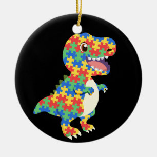 Autism Awareness Dinosaurs Ceramic Tree Decoration