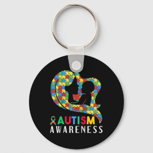 Autism Awareness Disabilities Month Support Key Ring