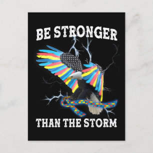 Autism Awareness Eagle Be Stronger Than The Storm  Postcard
