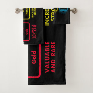 Autism Awareness Elements Periodic Table Bath Towel Set